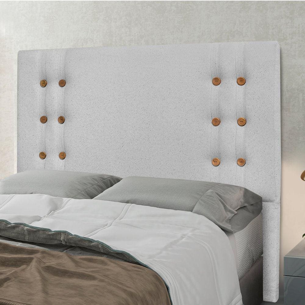 Cabeceira Casal 140cm Linho Rústico Gênova Grigio