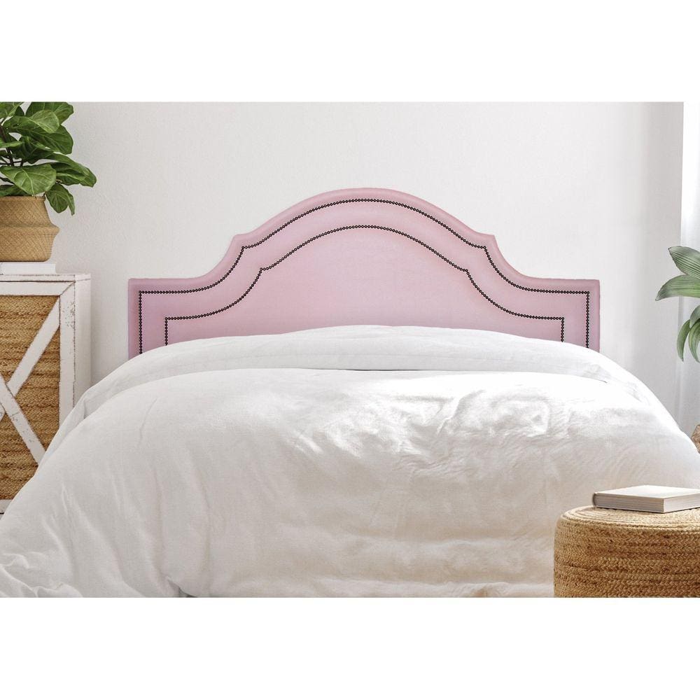 Cabeceira Queen Estofada para Cama Box com Tachas 160x60cm Provençal Luxo Dupla Rosa/Fumê