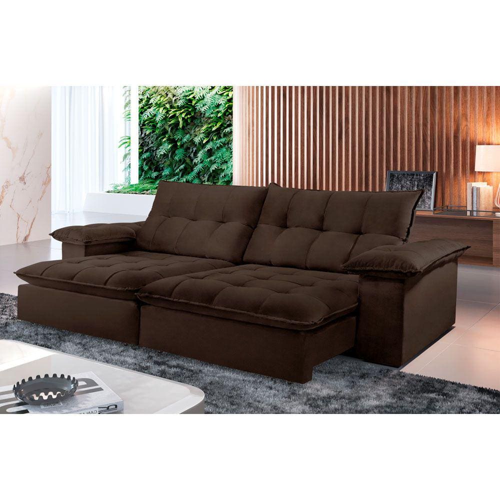 Sofá Retrátil e Reclinável Atlanta 2,50m 04 Lugares Mola Ensacada TXR