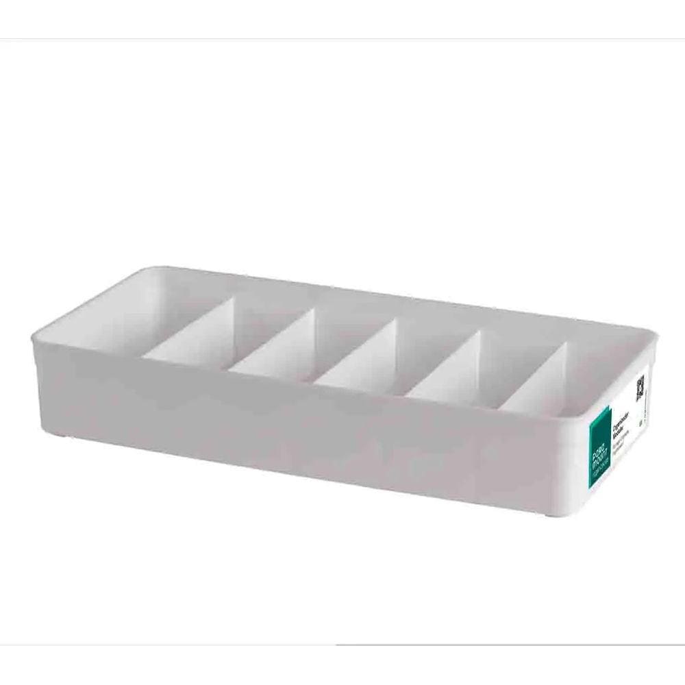 Organizador PP Modular C/ Divisórias Branco 35,5x10,5x7,5