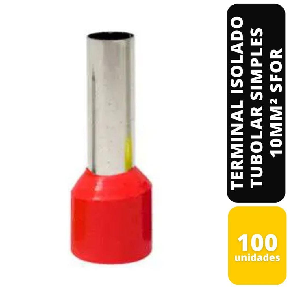 Kit C/100 Terminal Isolado Tubolar Simples Vm 10 Mm² Sfor