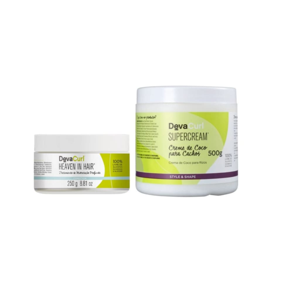 Kit Deva Curl Heaven in Hair Máscara 250g + SUPERCREAM Creme Modelador 500g