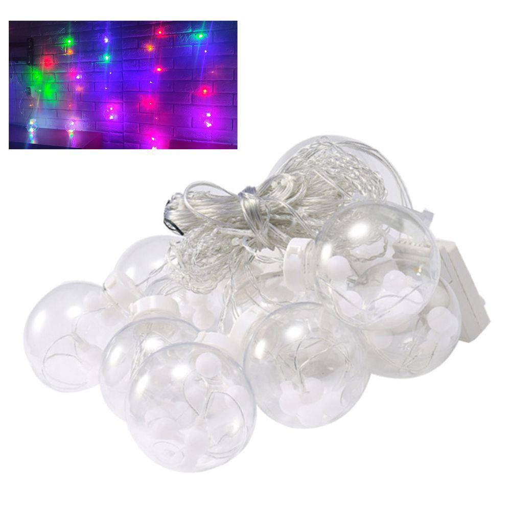 Pisca Pisca Natal 12 Bolas Natalino Super Led 3 Metros Controle 8 Modos Decoraçao Arvore de Natal Fim de Ano Festa