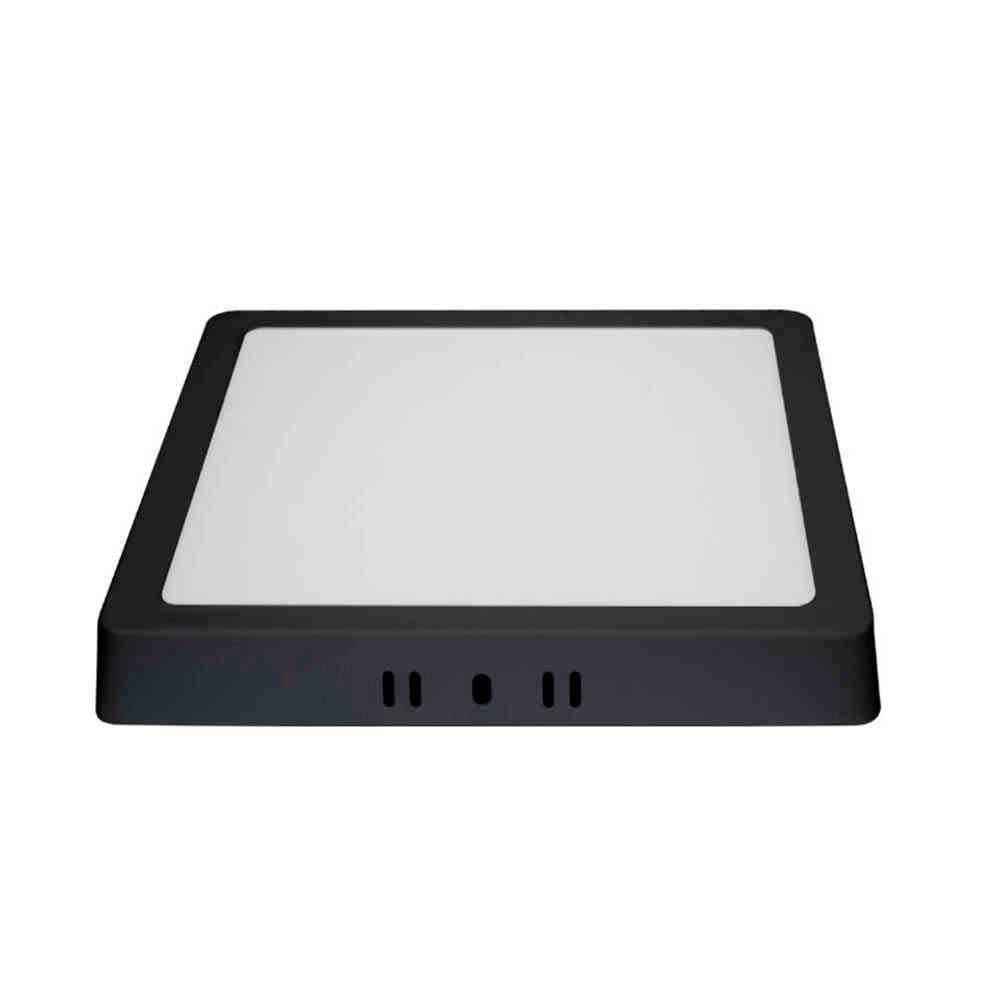 Painel Led 18W Sobrepor Quadrado 3.000K Preto