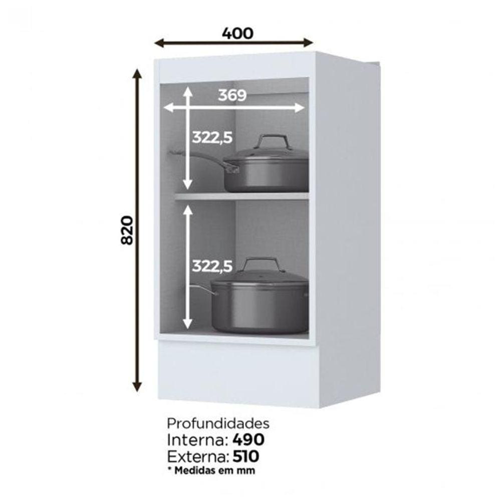Balcão 1 Porta 40cm Americana - Móveis Henn