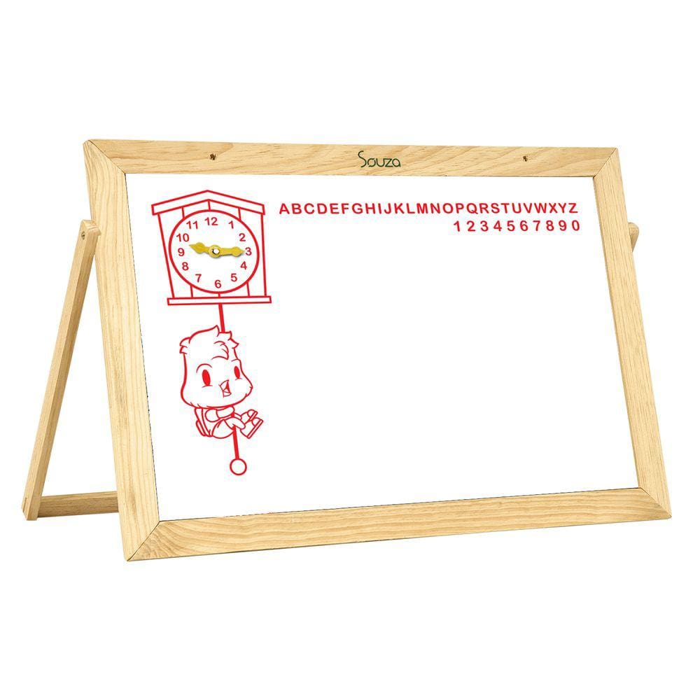 Lousa Quadro Infantil 60x40 cm Branco ou Verde Pedagógico Didático Madeira Pinus
