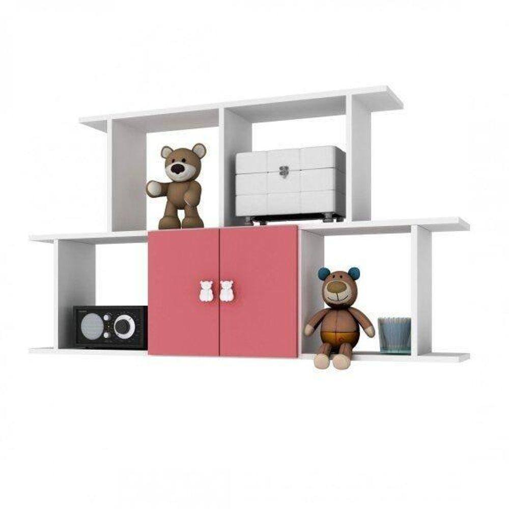 Nicho Retangular 2 Portas 230 Móveis Percasa Branco/Rosa
