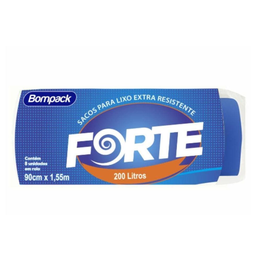 Saco de Lixo 200 Litros Extra Forte Bompack com 08 Unidades