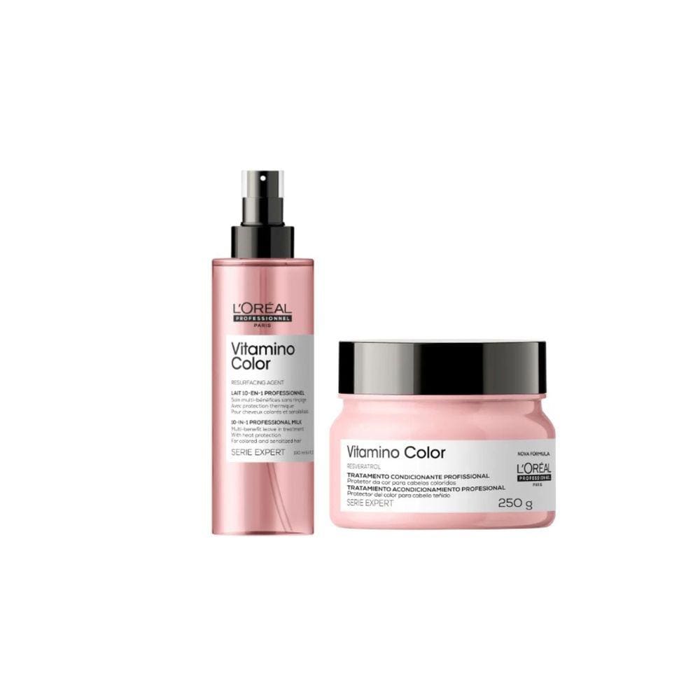 Kit L´Oréal Vitamino Color Máscara 250g + Spray Leave-in 90ml