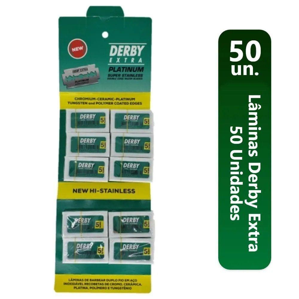 Lâmina Barbear Derby Extra Platinum 1 Cartela (50 Unid)