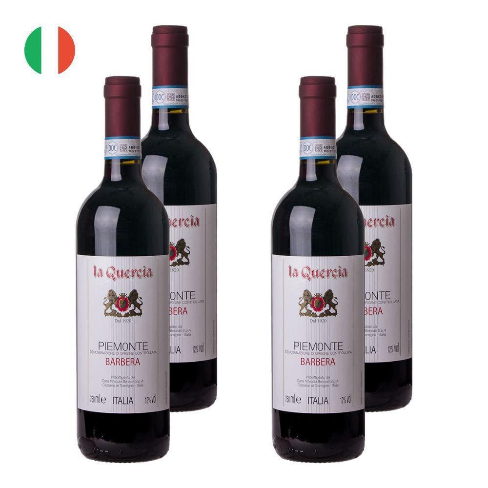 Kit 4 Vinhos Barbera La Quercia Tinto Itália 750ml
