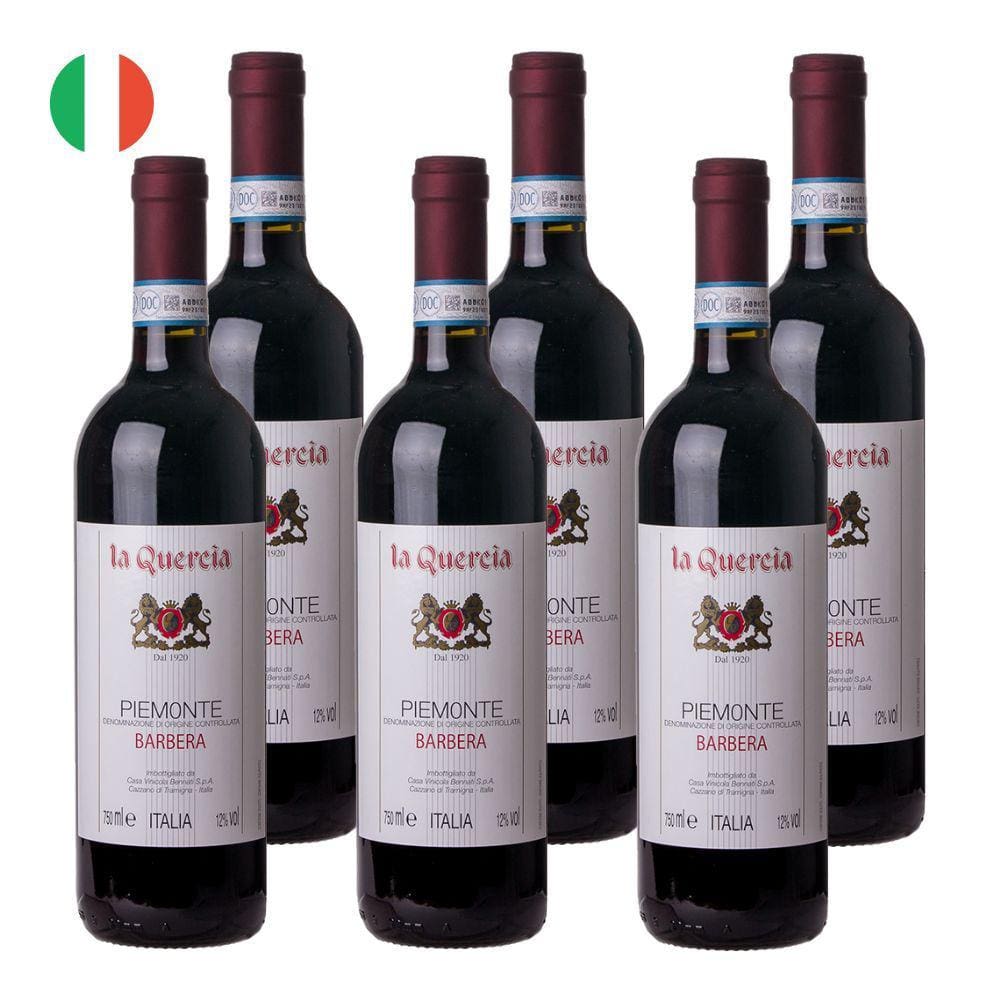 Kit 6 Vinhos Barbera La Quercia Tinto Itália 750ml