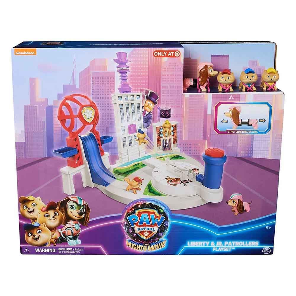 Figuras e Playset - Patrulha Canina: Um Filme Superpoderoso - Playset Liberty e Patrulheiros Juniores - Sunny Brinquedos