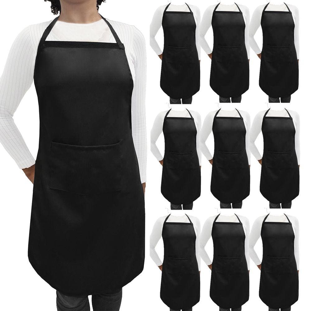 Avental Kit 10 Churrasqueiro Garçom Uniforme Cozinha Eventos Buffet Restaurante c/ Bolso Tecido Oxford