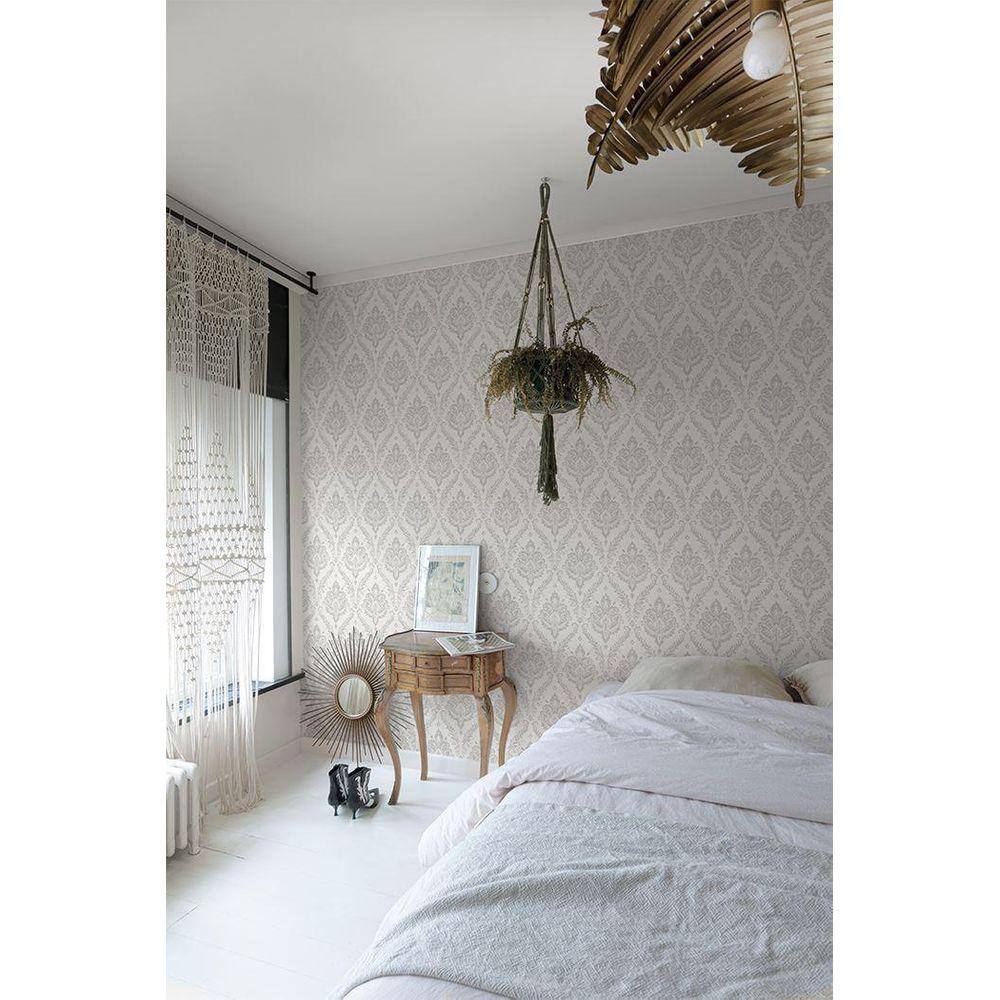 Papel de Parede Maison Damask Cinza - Alta Tecnologia