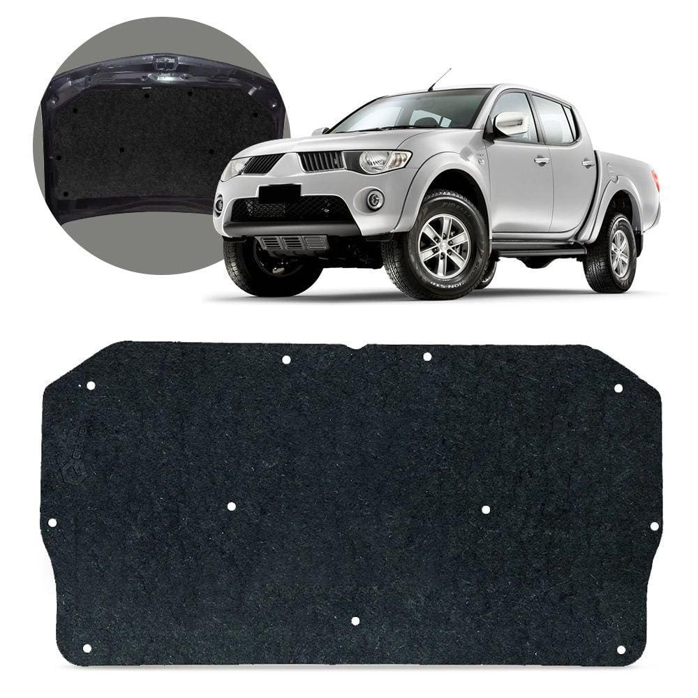 Forro Capô Manta Acústica L200 Triton Pajero Dakar 2008 a 2015 Antirruído Isolante com Presilha Grud Gtc 5462