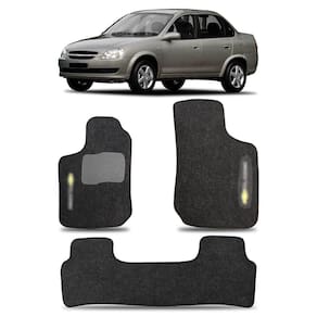 Tapete Carpete Corsa Classic 2003 a 2016 Jogo 3 Peças Preto Bordado Automotivo