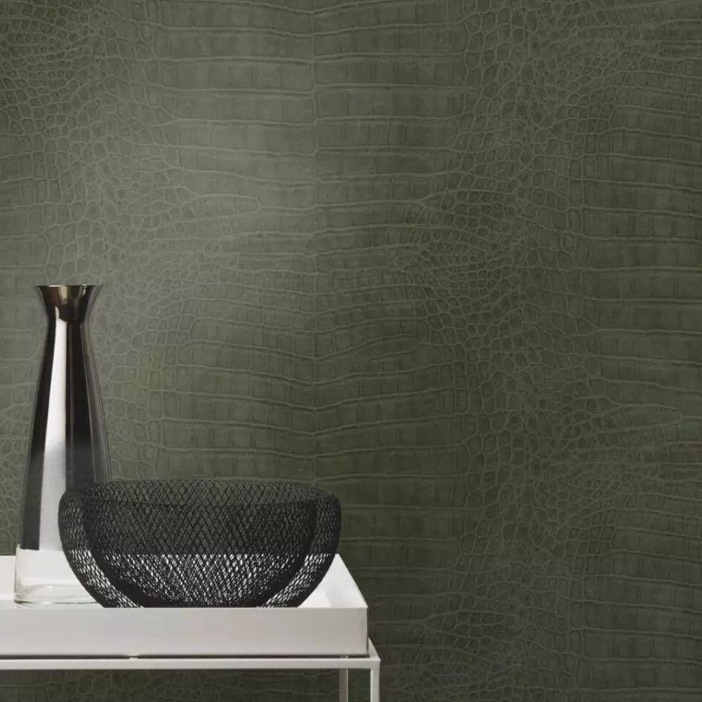 Papel de Parede African Queen III Couro Verde 751352