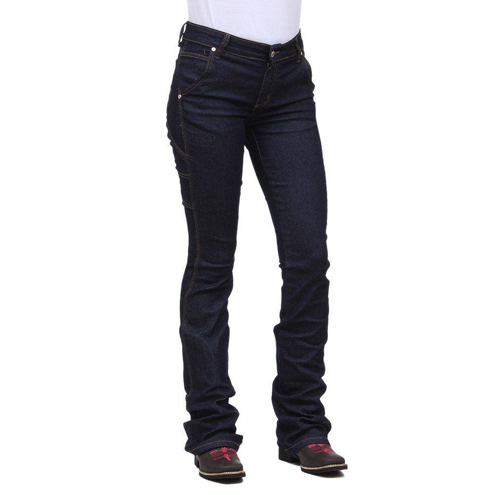 Calça Feminina Carpinteira Flare Azul Docks 29258