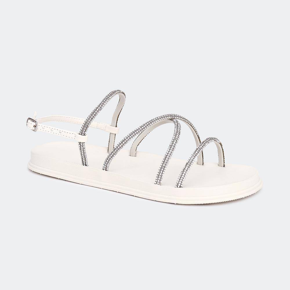 Sandália Papete Bahamas Glam Brilho Strass