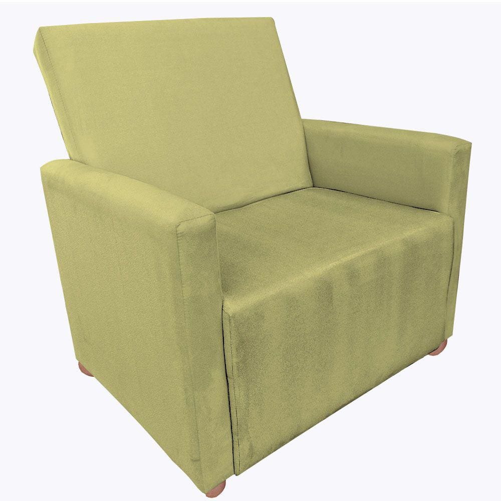 Poltrona Cadeira De Descanso Tamanho Plus Larissa Plus Size Amarelo C/ Uma Almofada