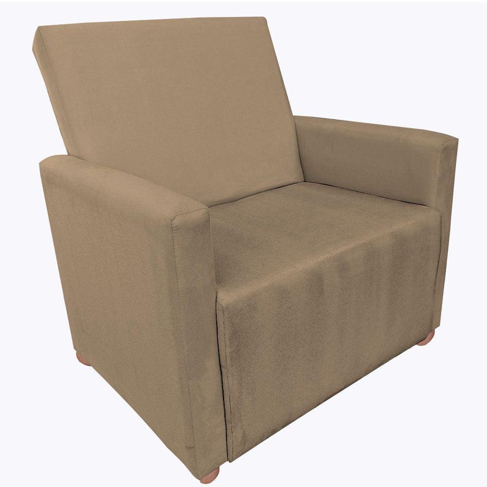 Poltrona Cadeira De Descanso Tamanho Plus Larissa Capuccino Plus Size C/ Uma Almofada