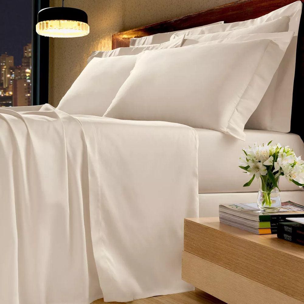 Lençol King Avulso Com Elástico 300 Fios Buettner Platine