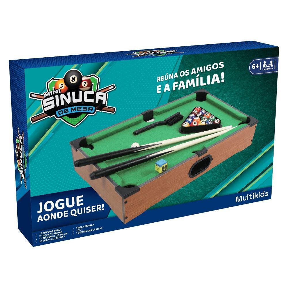 Brinquedo Mesa de Sinuca Mini Bilhar Pica Pau Jogo Infantil