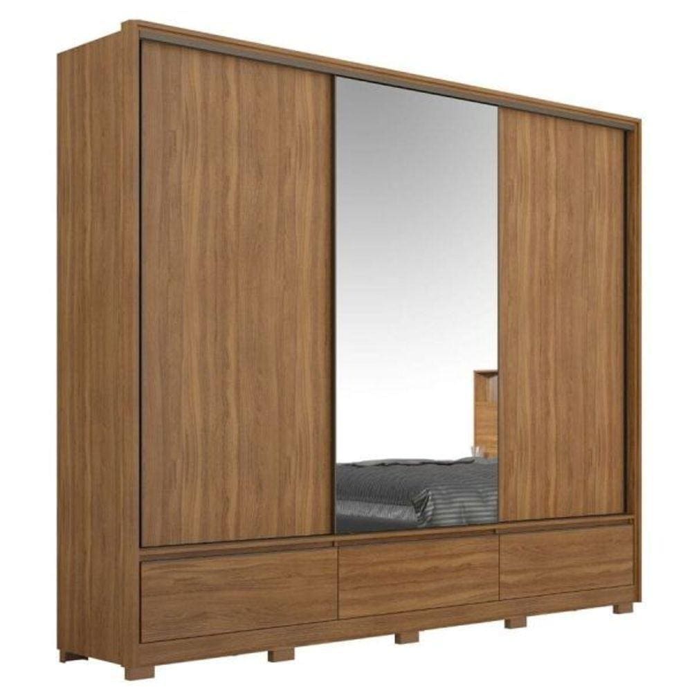 Guarda Roupa Casal Lounge 3 Portas C/ Pés Amendola - Demartez