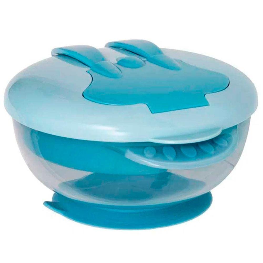 Kit Refeição Infantil - Bowl e Talheres - 500ml - Azul - Buba