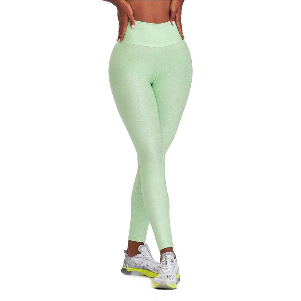 Calça Legging Caju Brasil Textura Exclusiva Verde Menta