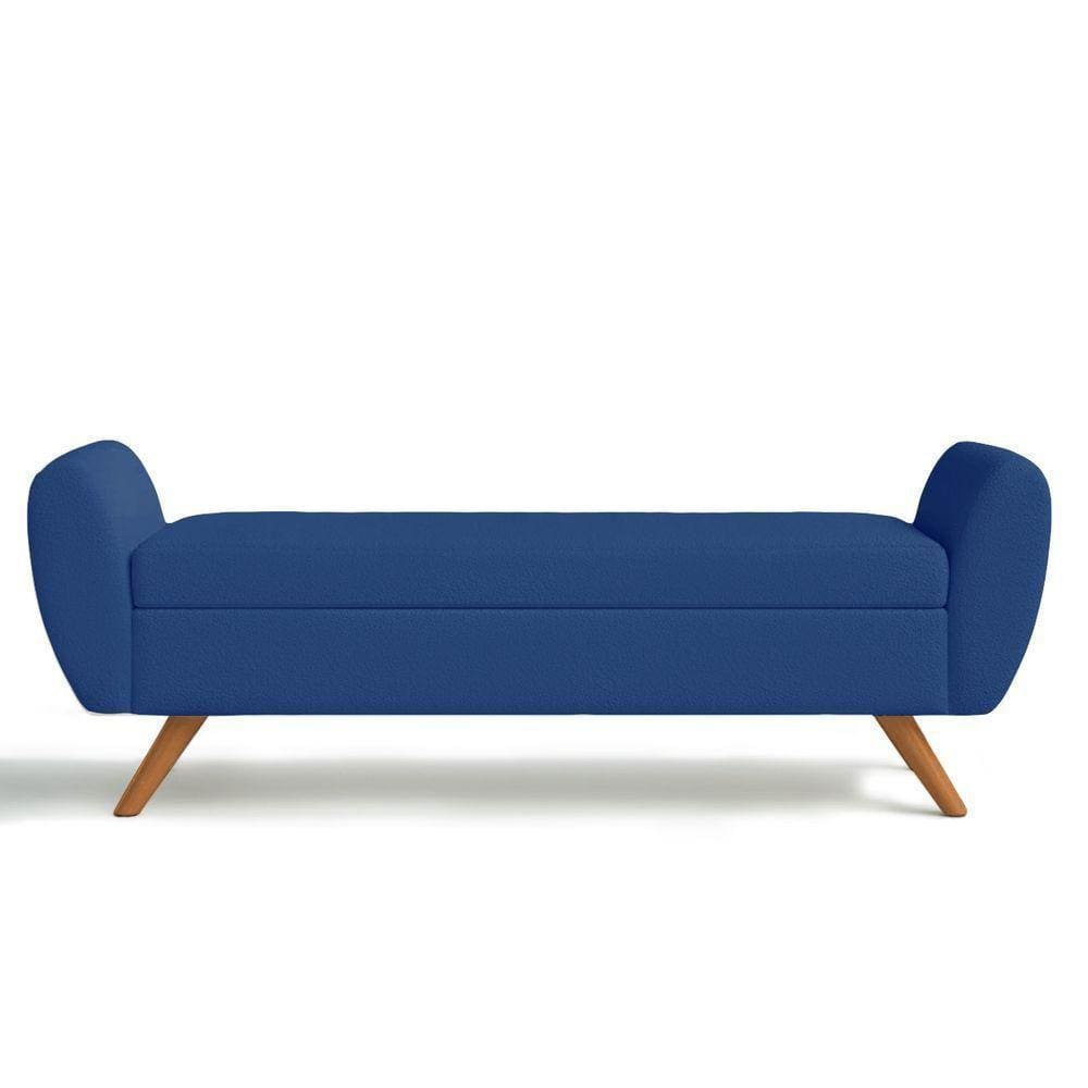 Recamier Bau Grecia 1,20M Suede Azul Marinho - Clique Decor