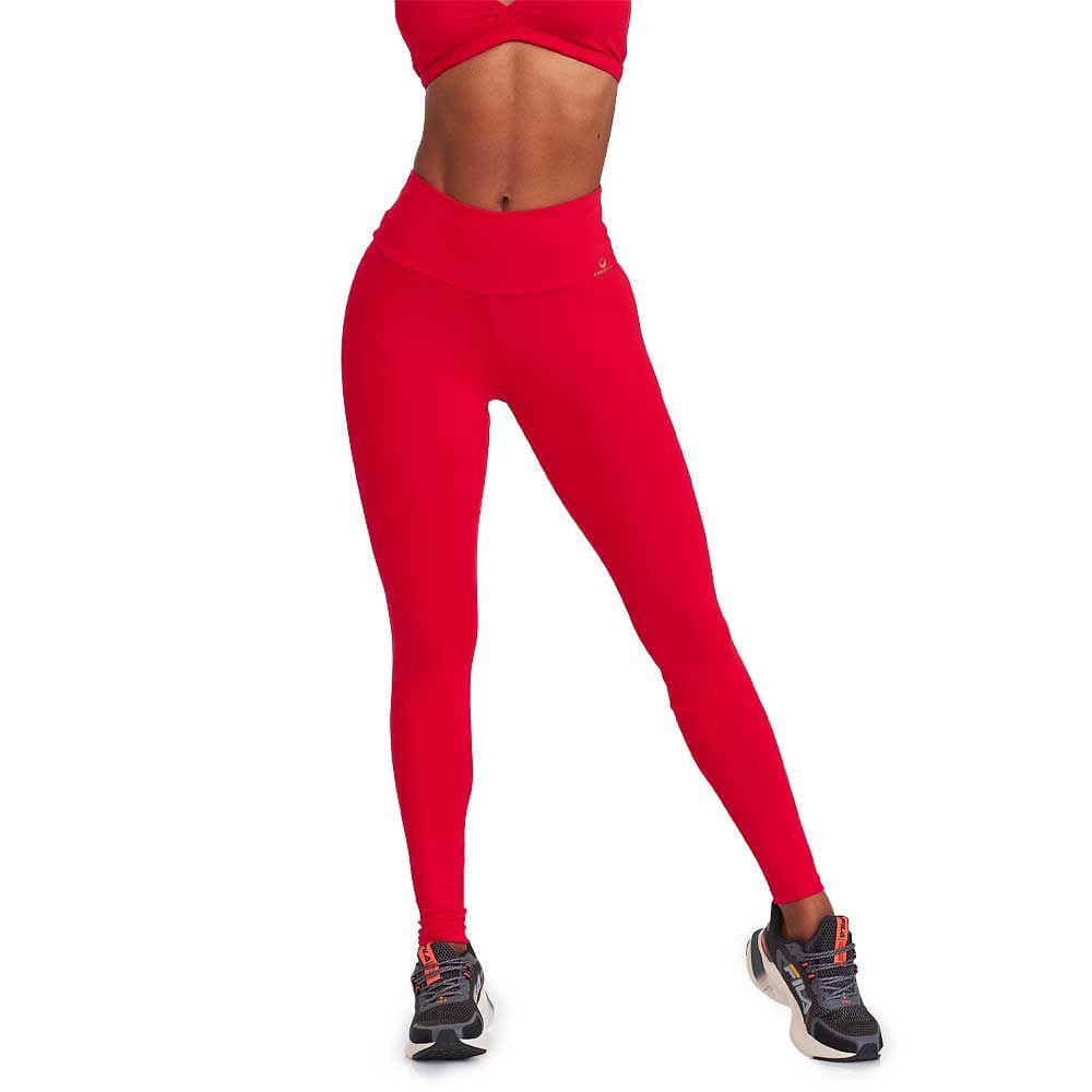 Calça Legging Caju Brasil Nz Classic Cós Alto Vermelho