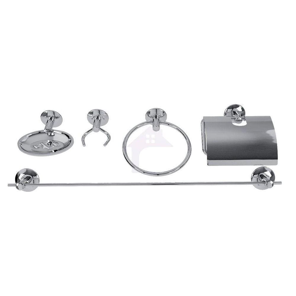 Kit Acessórios Banheiro Aço Inox 5 Peças Stander Junior