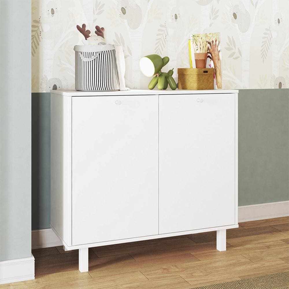 Cômoda 2 Portas 2 Prateleiras MDP 12mm Branco