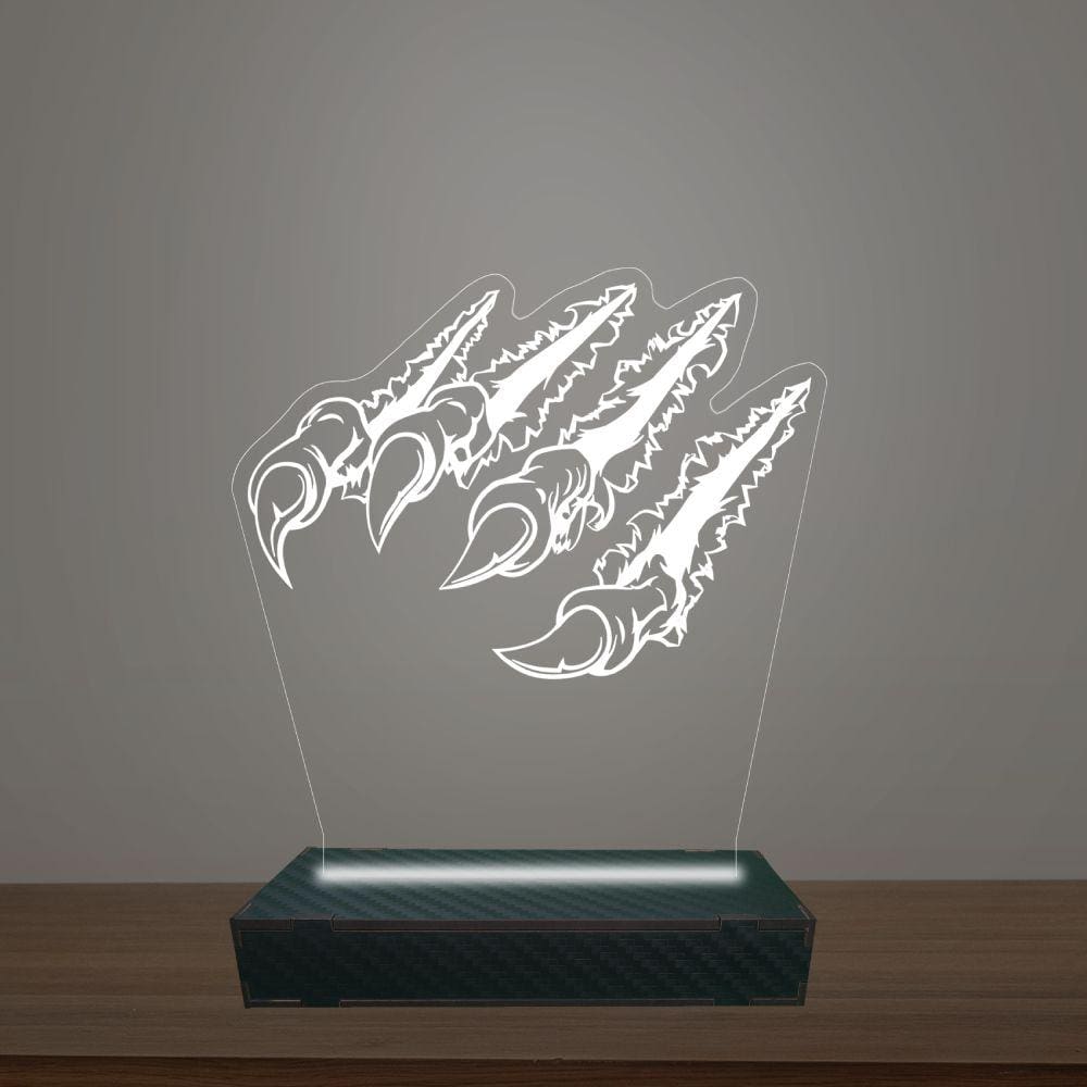 Luminária Led 3d Garras Abajur Luxo