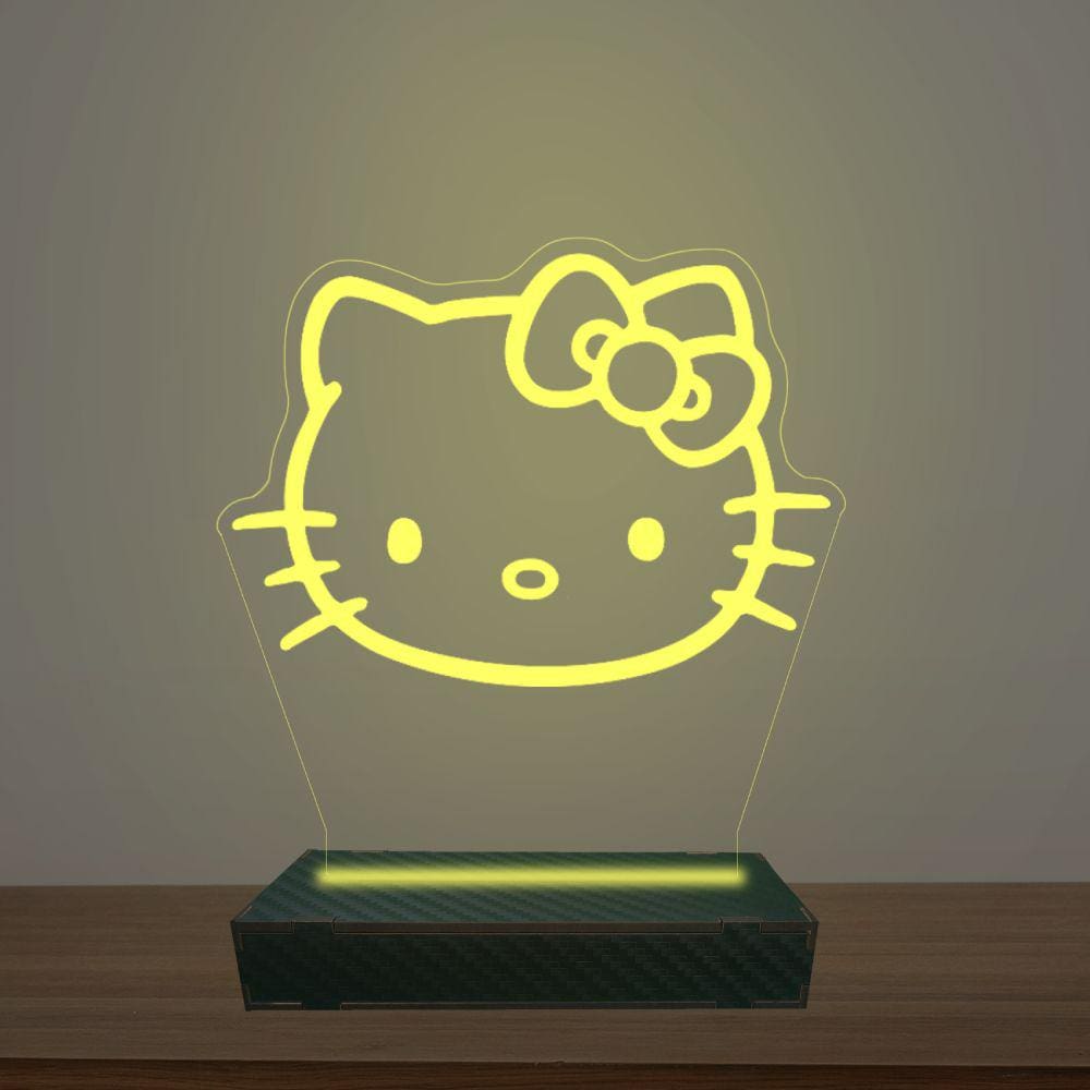 Luminária Led 3d Hello Kitty Abajur Luxo