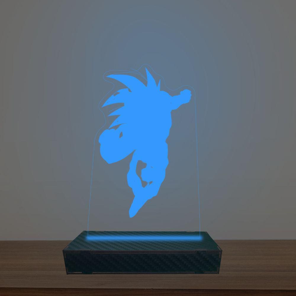 Luminária Led 3d Goku Voando Abajur Luxo