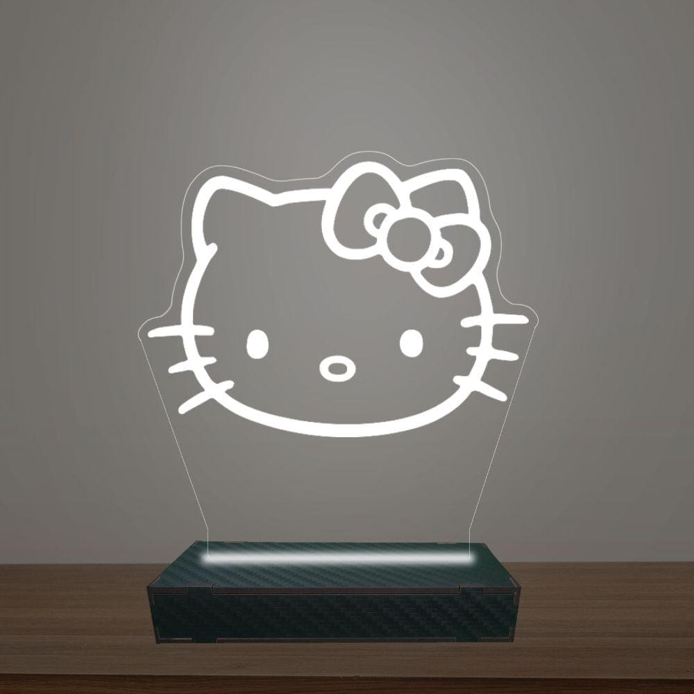 Luminária Led 3d Hello Kitty Abajur Luxo