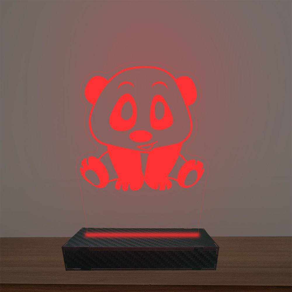 Luminária Led 3d Panda Abajur Luxo