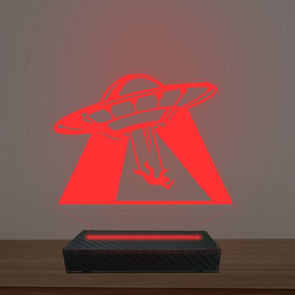 Luminária Led 3d Alien Abdução Abajur Luxo