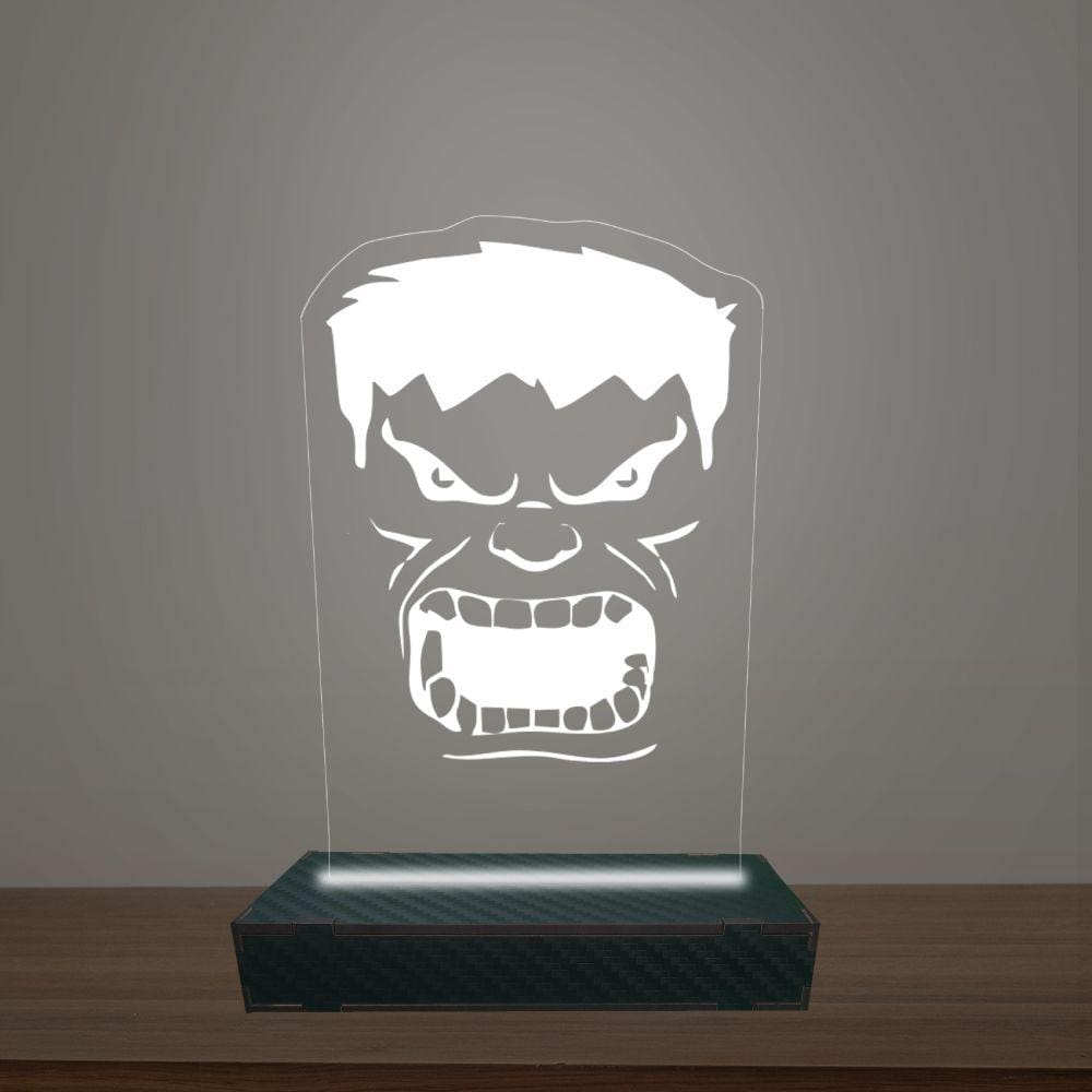 Luminária Led 3d Hulk Abajur Luxo
