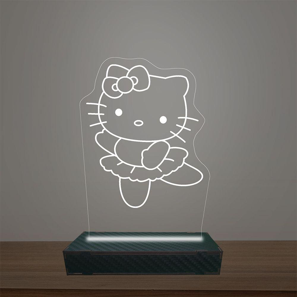 Luminária Led 3d Hello Kitty Abajur Luxo