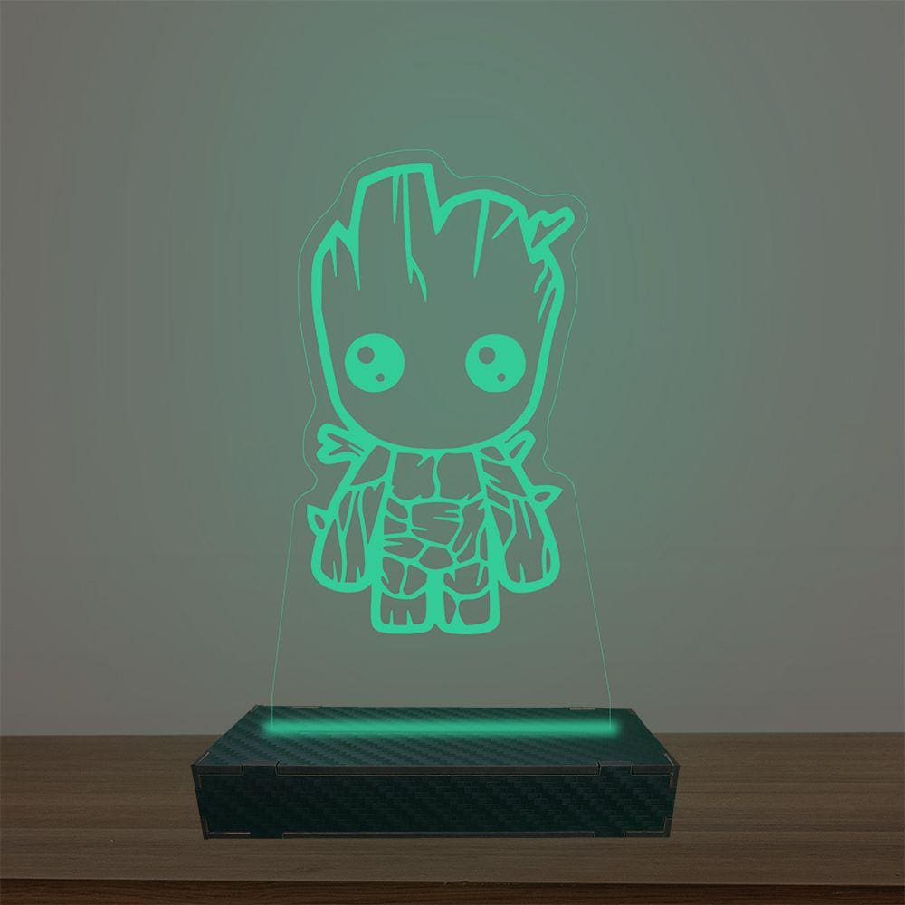Luminária Led 3d Baby Groot Abajur Luxo