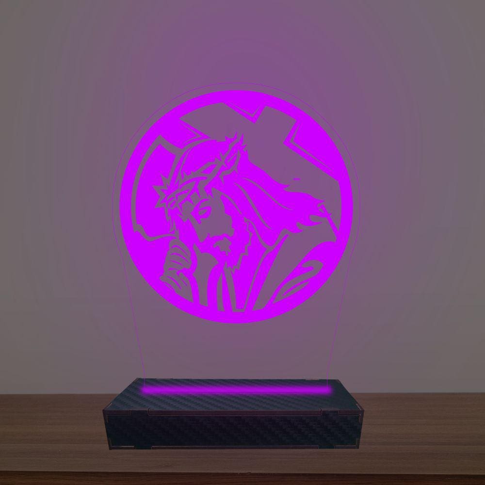Luminária Led 3d Jesus Abajur Luxo