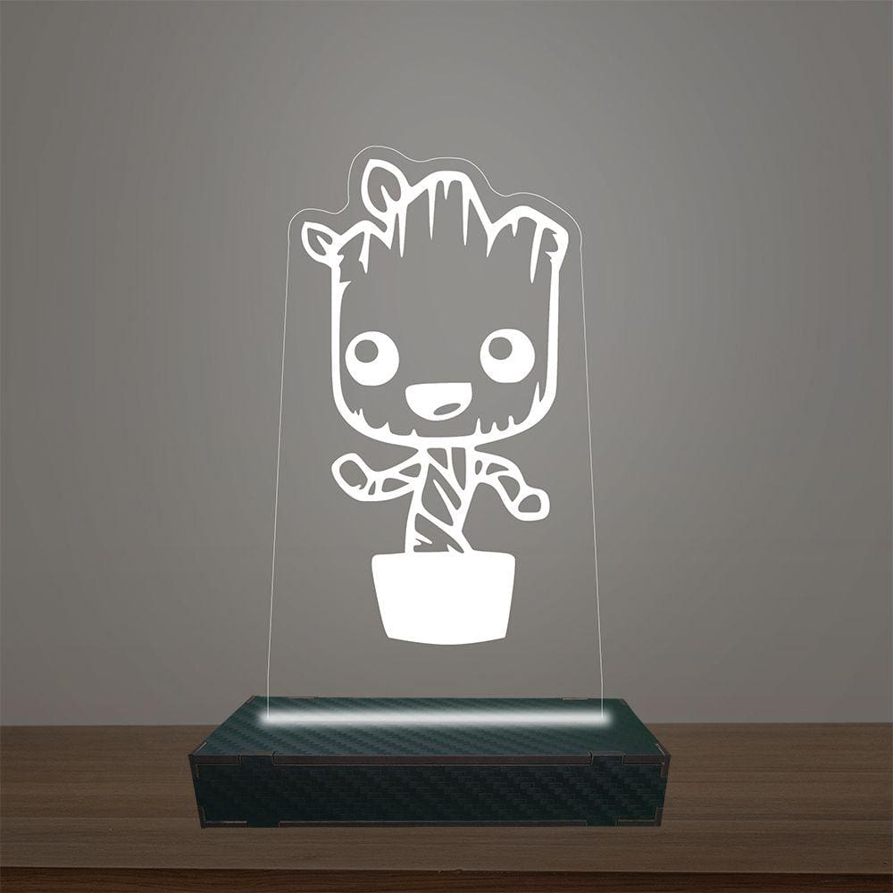 Luminária Led 3d Baby Groot Abajur Luxo