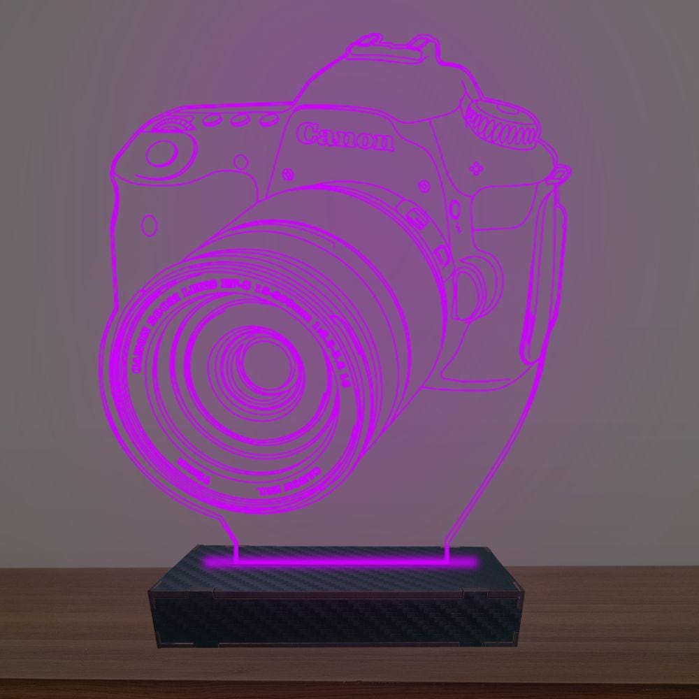 Luminária Led 3d Máquina fotográfica Abajur Luxo