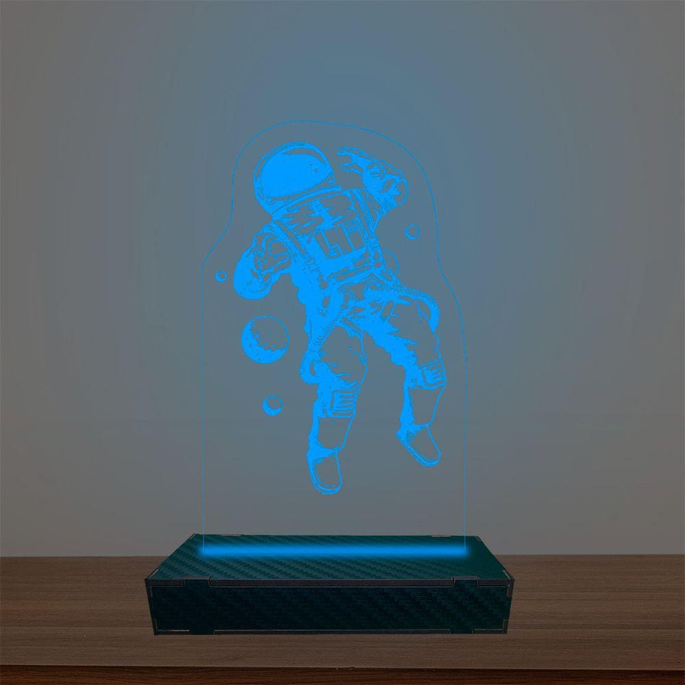 Luminária Led 3d Astronauta Flutuando Abajur Luxo