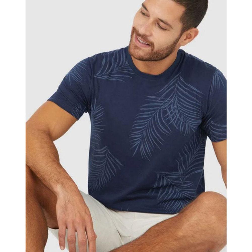 Camiseta Masculina Floral Manga Curta Malwee Ref. 114332
