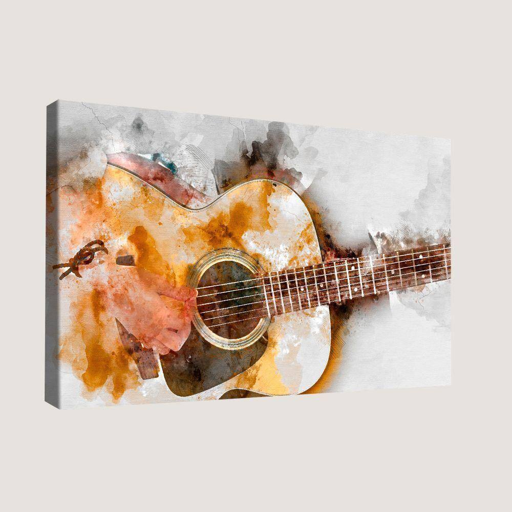 Quadro Arte Violão Aquarela Br Artes Médio 84x54